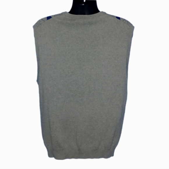 Chaps Gray Argyle Sweater Vest - Picture 4 of 5
